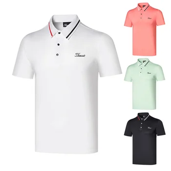 Облекло за голф, мъжки дишаща, бързосъхнеща, впитывающая пот, влага, Поло блузи, Спорт на открито, нови дрехи за голф