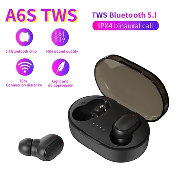 Оригинална Слушалка A6S TWS Безжични Слушалки Bluetooth Слушалки Sport Стерео Fone Bluetooth Слушалки за Xiaomi Huawei iPhone