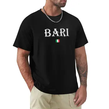 Ретро дизайн на град Бари, Италия - Готина тениска в олдскульном стил за момчета, тениски с домашен любимец принтом, графични тениски, мъжки t-shirt модел