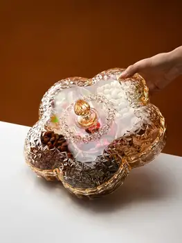 Сложни плодове във формата на цвете в европейски стил, Предястие с капак, Кутия шоколадови бонбони, Чиния за семената на Пъпеш, Творчески Прост Пластмасов контейнер за съхранение на орехи