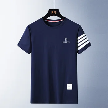Тениска Hazzys, Мъжки дрехи, Блузи и тениски, Мъжки дрехи Големи Размери, Корейската лятна риза с къс ръкав 2023 г.