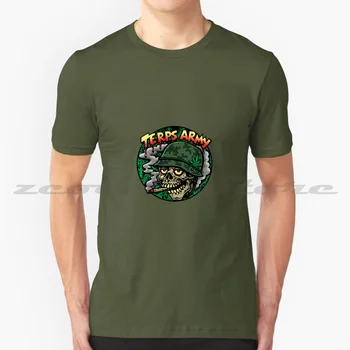 Тениска Terps Армия от 100% памук, висококачествена и удобна тениска Terps Arma Berner, бисквити с билков дим, момчето от джунглата, Испания, капан, готино