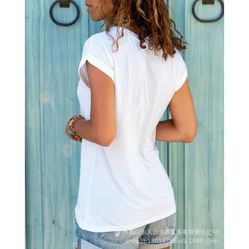 Тениска Wepbel с къси ръкави, лятна мода 2023, Бяло бельо, Дамско тениска с кръгло деколте, потник, однотонная ежедневни тениска, топ
