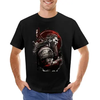 Тениска с портрет на воин-викинга, красиви върхове, бързосъхнеща риза, мъжки дрехи