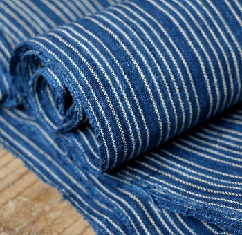Тканая ръчно тъкан, която е боядисана в син цвят индиго, за пэчворка, груб тъканно кърпа, за да чаено подложка, за декорация на дома за пердета