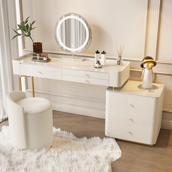 Тоалетка с Огледало, Европейски Луксозни Организаторите, Тоалетка За съхранение, Бели Мебели за грим Penteadeira Удобна