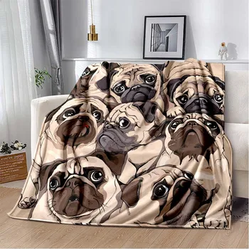 Уважаеми одеяло с шарките на кученце от картун за легло, одеяло за пикник одеало за диван, одеало за кондициониране на въздуха, Индивидуални одеяла за бебето