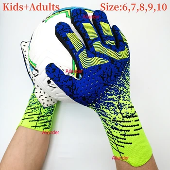 Футболни вратарские ръкавици за вратаря, детски Мъжки Ръкавици със силен припадък, Латексова удебелена защита, Детски ръкавици за вратаря за възрастни, Спортни