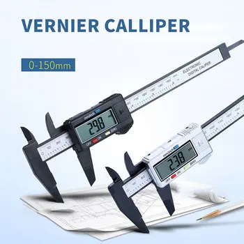 Цифрови calipers измерват 150 мм, 6-инчов LCD-електронен сензор от въглеродни влакна, уреди за измерване на височина, микрометър