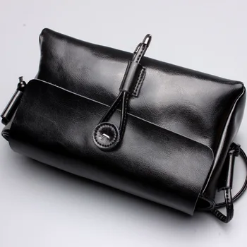 Чанта през рамо за жени от 100% естествена кожа, с капак, Висококачествена дамска чанта за през рамо в ретро стил, чантите в ретро стил