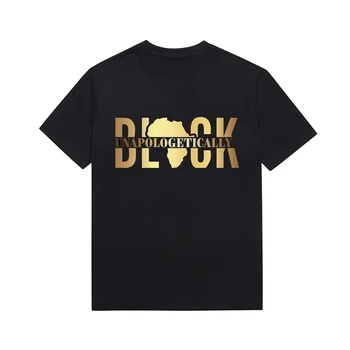 Черна тениска с неумолим меланиновым слоган, Градинска Ежедневни памучен суитчър на поръчка За жени