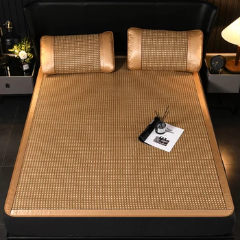 Ягодово Жаккардовый растителен ротанговый охлаждащ подложка за летния охлаждане Натурален ротанговый подложка за легло и калъфка за възглавница B-side Ice Fiber Bed